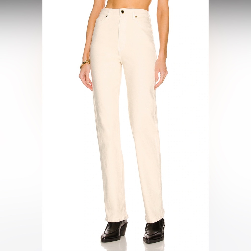Khaite Danielle Straight Leg Denim Ivory 25
